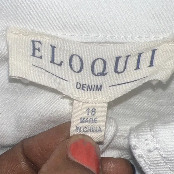 Eloquii women’s dress Sz 18 Oversized Denim Midi white baddie - Picture 10 of 12